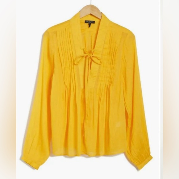 NWOT Rag & Bone Women's Yellow Blouse Size XXS $325 - Picture 2 of 5